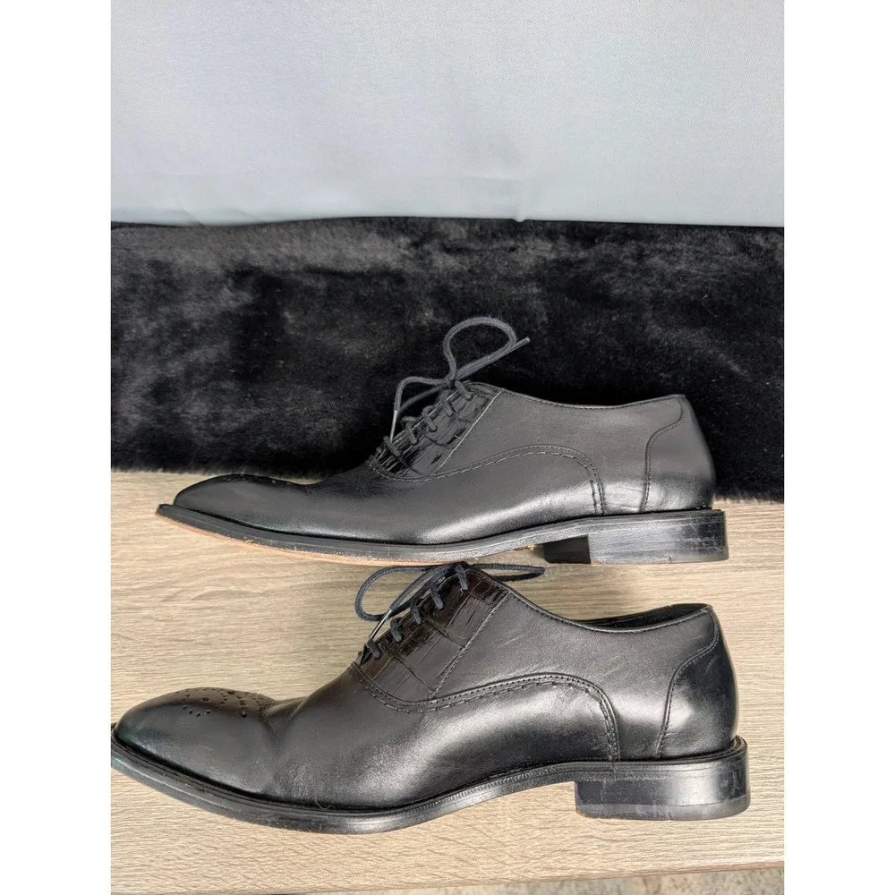 Studio Belvedere Oxford‎ Shoes Mens 8 Black Alligator